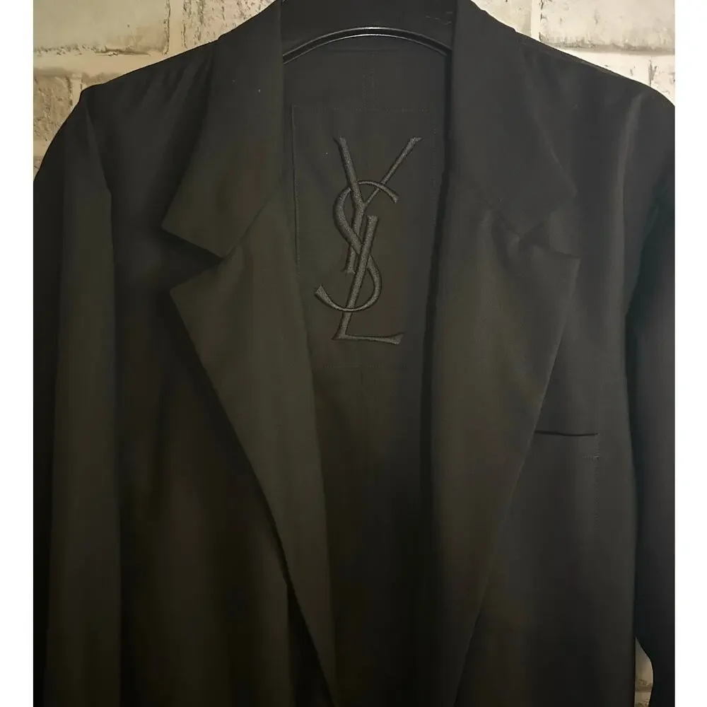 Vintage YSL SS10 Stefano Pilati era Fine Cashmere Wrap Blazer IT 50 US 40 Belted